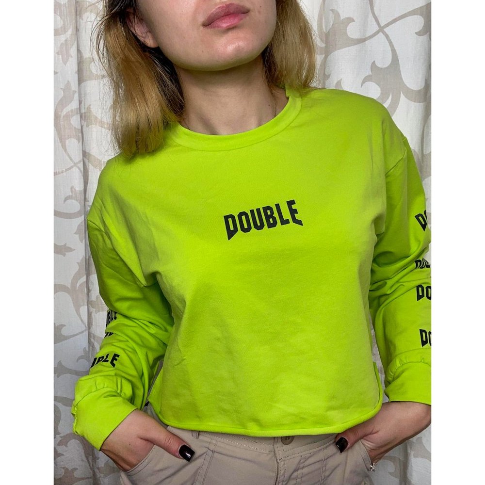 GREEN CROPPED HOODIE